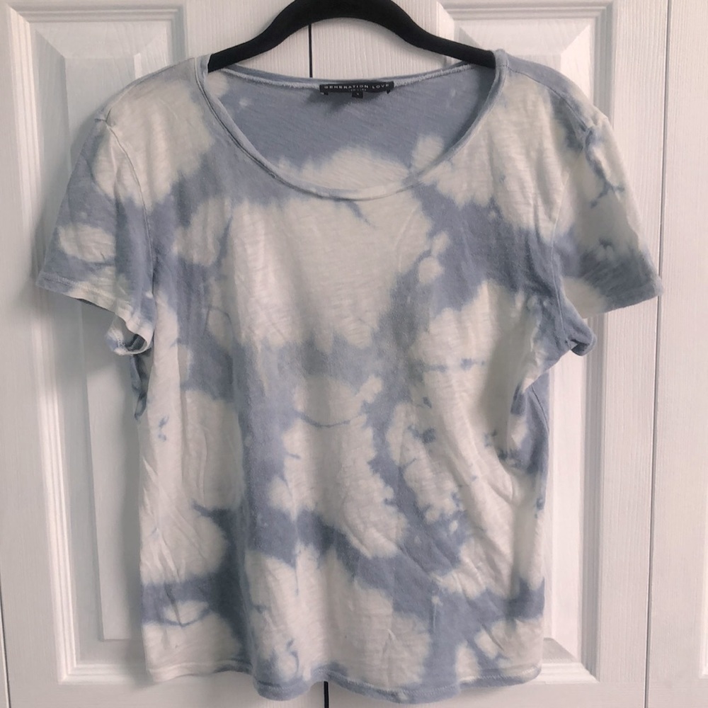 Generation Love Tie Dye Sky Print Short Sleeve T-Shirt Oversized Size Small